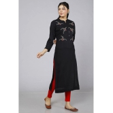 JC4U - Black Rayon Womens Straight Kurti ( Pack of 1 ) - None