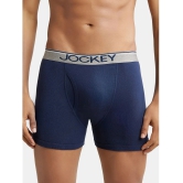 Jockey 8009 Men Super Combed Cotton Rib Solid Boxer Brief - Deep Navy - None