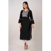 Kapadia - Black Rayon Womens Straight Kurti ( Pack of 1 ) - None