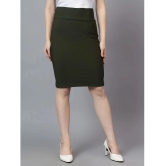 Diaz Olive Linen Womens Straight Skirt ( Pack of 1 ) - None