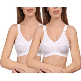 Eves Beauty Women Full Coverage Bra-38C / White / Cotton