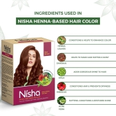 Nisha Henna Based Hair Color Red Brown 90g Pack of 2, Henna Powder Hair Color Dye Brown Hair Colour, No Ammonia, No PPD, Non Oxidative