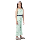 Kids Cave - Light Green Rayon Girls Jumpsuit ( Pack of 1 ) - None