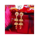 Vighnaharta Golden Jhumki Earrings ( Pack of 1 ) - Golden