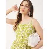 Moomaya Printed Sleeveless Cotton Dress, Buttoned Midi With Pockets, Summer Dress