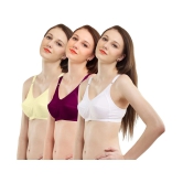 Madam Cotton Minimizer Bra - Multi Color Pack of 3 - 36B