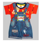 Wise Guys - Red & Blue Denim Baby Boy,Baby Girl Dungaree Sets ( Pack of 1 ) - None