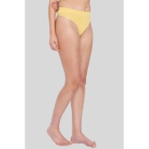 ILRASO - Yellow Poly Cotton Solid Women's Thongs ( Pack of 1 ) - None