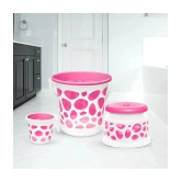 Milton Duplex Spa 3 Piece Set, Pink | 20 Litres Bucket with Mug & Stool | Bathroom Accessory Set