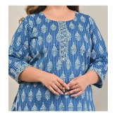 Swasti Cotton Printed Straight Womens Kurti - Blue ( Pack of 1 ) - None