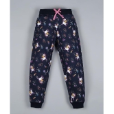 Plum Tree Girls Unicorn Print Jogger Track Pant- Navy - None