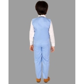 DKGF Fashion - Light Blue Cotton Blend Boys Shirt & Pants ( Pack of 1 ) - None