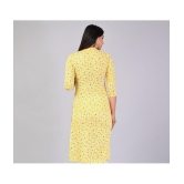 MAUKA Rayon Printed Straight Women's Kurti - Yellow ( Pack of 1 ) - None