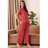 Clovia Red Crepe Womens Nightwear Nightsuit Sets ( Pack of 1 ) - None