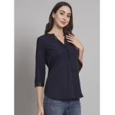 Curvydrobe Navy Blue Crepe Women's A-Line Top ( Pack of 1 ) - None