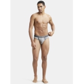 Jockey 8044 Men Super Combed Cotton Rib Solid Brief with Ultrasoft Waistband - Grey Melange - None