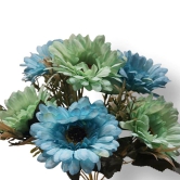 Gerbera Artificial Flowers Blue-Green