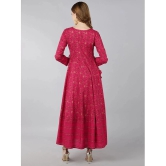 KIPEK - Pink Rayon Womens Anarkali Kurti ( Pack of 1 ) - None