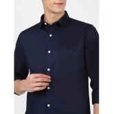 UrbanMark Mens 100% Cotton Full Sleeves Slim Fit All Over Solid Casual Shirt-Navy - None