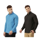 KLOSET By RIAG 100% Cotton Regular Fit Solids Full Sleeves Men's Casual Shirt - Black ( Pack of 2 ) - None