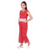 Cutecumber - Red Georgette Girls Jumpsuit ( Pack of 1 ) - None