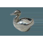 Duck Kumkum Box-With Out Base (H:2 x B:1.25 inches) / Silver