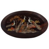 Rosewood Oval Big Peacock Panel