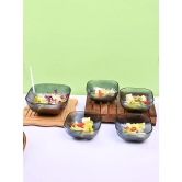 Grey Glass Pudding Set of 5 - Square Sophistication