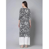 KIPEK Rayon Printed Straight Womens Kurti - Black ( Pack of 1 ) - None