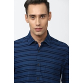 Men Navy Super Slim Fit Stripe Full Sleeves Casual Shirt