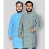 DESHBANDHU DBK - Multi Khadi Mens Kurta ( Pack of 2 ) - None