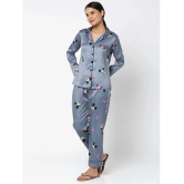 Smarty Pants - Grey Satin Womens Nightwear Nightsuit Sets ( Pack of 1 ) - None