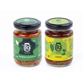 Ta Pickles | Mango Avakaya & Lemon Ginger Pickle | 150g [Pack of 2] Combo Made with Cold Pressed Oil | Homemade | Traditional Indian Taste | Natural