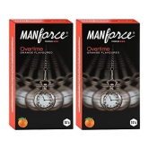 MANFORCE Overtime Orange 3in1 (Ribbed Contour Dotted) Condoms - 10s (Pack of 2) Condom (Set of 2 20 Sheets)