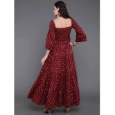 Antaran Cotton Printed Ankle Length Womens Gown - Maroon ( Pack of 1 ) - None