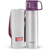 Milton Glassy 350 Thermosteel 24 Hours Hot and Cold Water Bottle with Drinking Cup Lid, 350 ml, Purple - Purple