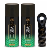 ST.JOHN Cobra Sport 150ml*2 & Cobra 15ml Deodorant Spray & Perfume for Men (315ml) Pack of 3