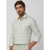 Light Green Tonal Check Slim Fit Casual Shirt