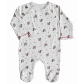 All Over Squirrrel Printed Sleeper/Full Romper with Feet (100% Cotton)