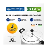 Srushti Gold 3 L Aluminium InnerLid Pressure Cooker Gas Stovetop Compatible