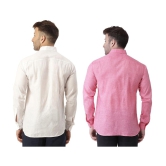 KLOSET By RIAG 100% Cotton Regular Fit Solids Full Sleeves Men's Casual Shirt - Fluorescent Pink ( Pack of 2 ) - None