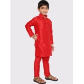 Maharaja - Red Silk Boys Kurta Sets ( Pack of 1 ) - None