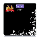 Healthgenie Electronic Digital Weighing Machine Bathroom Personal Weighing Scale-Black Pattern Black