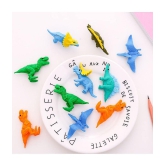 FunBlast (Pack of 12 Pcs) Dinosaur Theme Erasers Set for Kids Educational Stationary Kit for Kids (Multicolor)