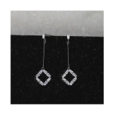 SILVER SHINE Silver Plated Charm Diamond Dangle  Earring For Women Girl - Silver