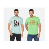 CHOZI Cotton Blend Regular Fit Printed Half Sleeves Mens T-Shirt - Multicolor ( Pack of 2 ) - None