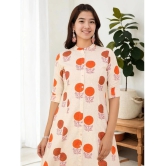 AMIRAS INDIAN ETHNICWEAR Cotton Flex Printed A-line Womens Kurti - Orange ( Pack of 1 ) - None