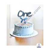 CAKE DECOR™ Plastic One Number Cake Topper - 1 Piece-Silver