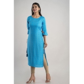 MAUKA - Blue Rayon Women''s Straight Kurti ( Pack of 1 ) - None