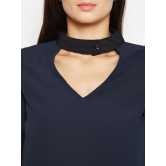 Oxolloxo Women Navy Blue Solid Top